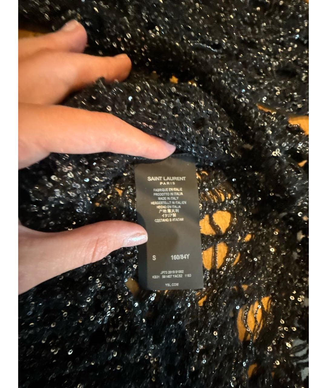 SAINT LAURENT Черный полиэстеровый джемпер / свитер, фото 5