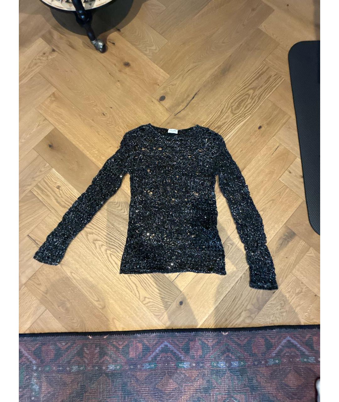 SAINT LAURENT Черный полиэстеровый джемпер / свитер, фото 6