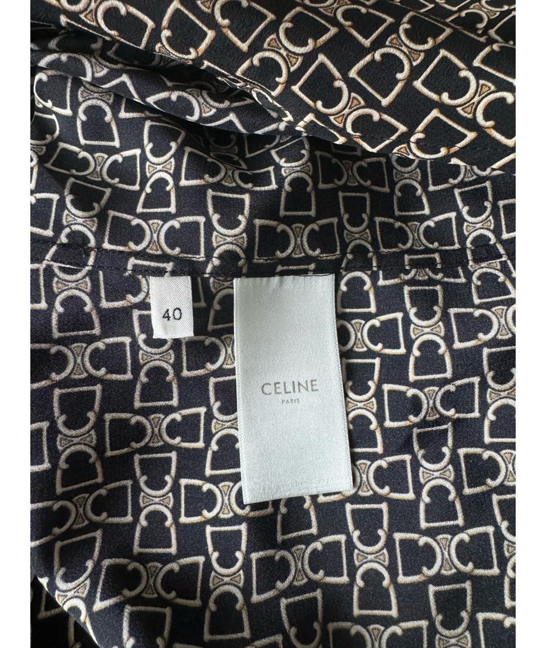 CELINE Черная шелковая рубашка, фото 5
