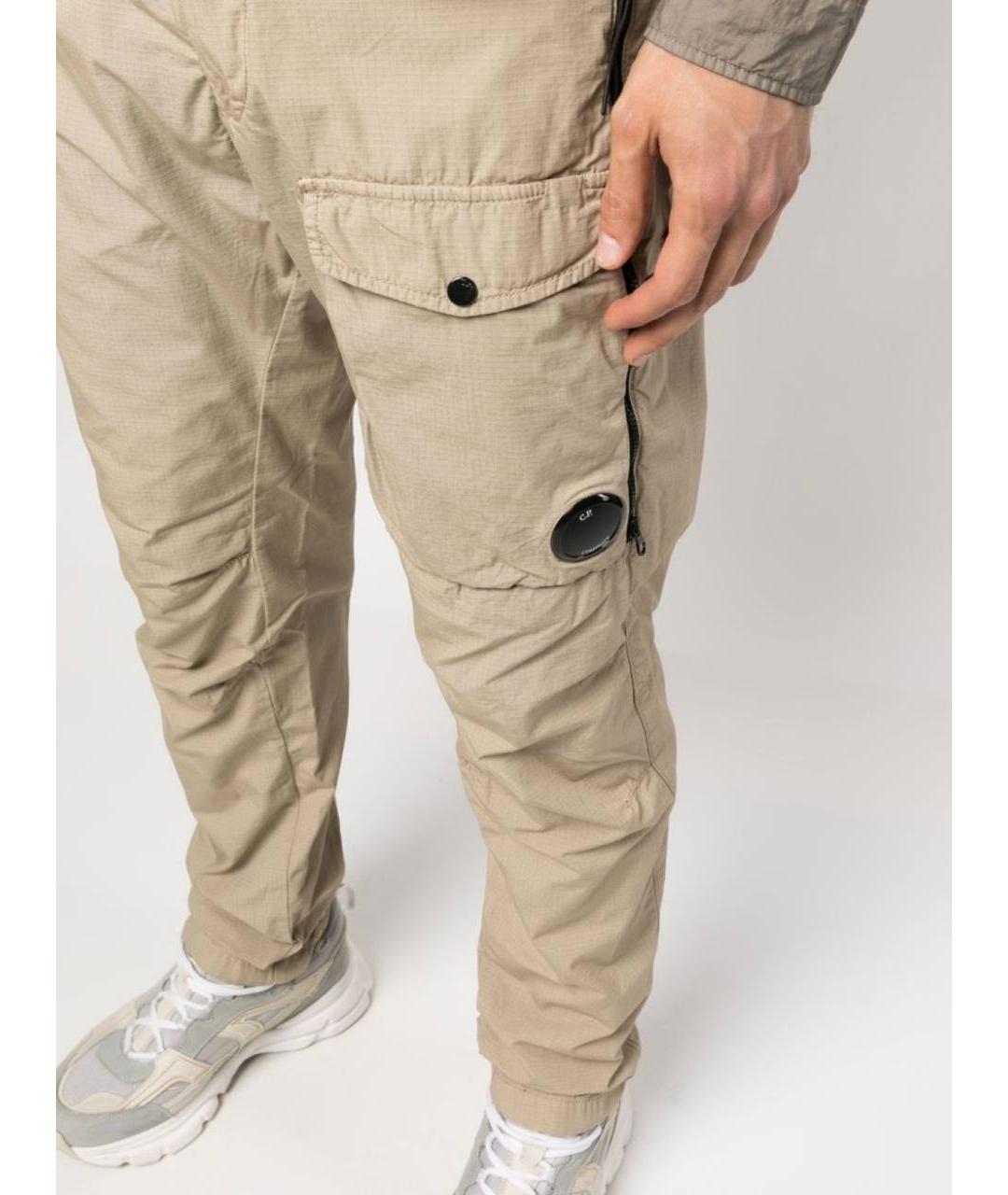 CP COMPANY Бежевые хлопковые повседневные брюки, фото 8