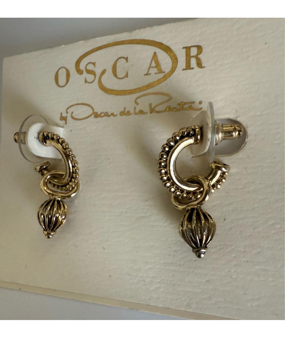 OSCAR DE LA RENTA Золотые металлические серьги, фото 2