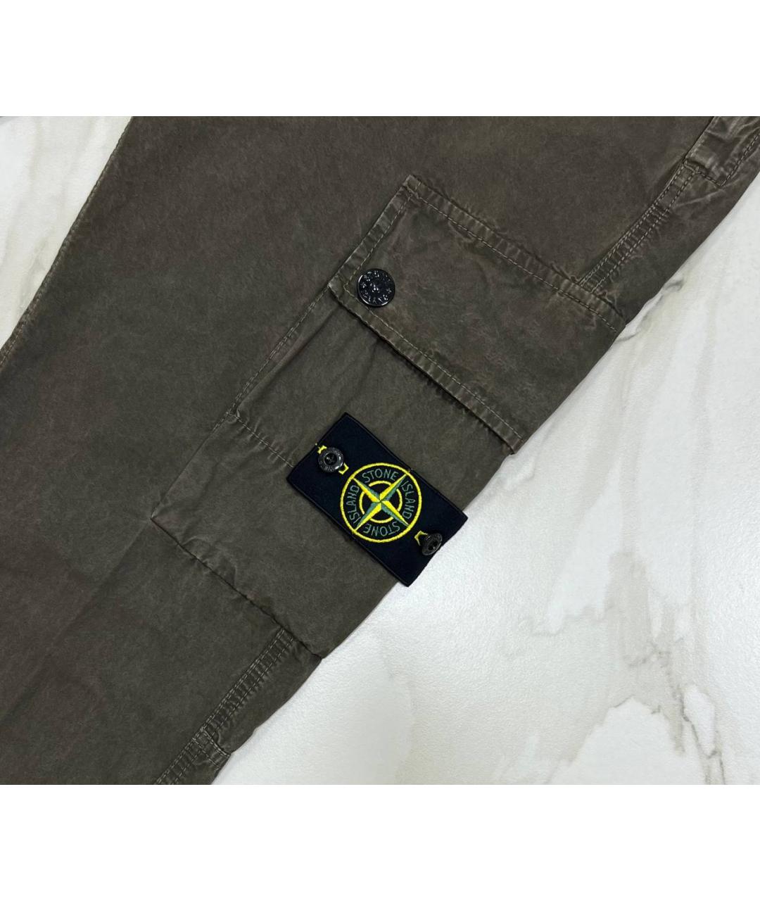STONE ISLAND Хаки повседневные брюки, фото 3
