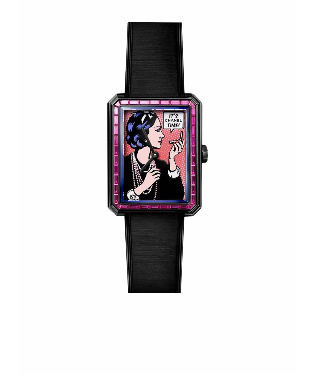 CHANEL Черные часы, фото 1