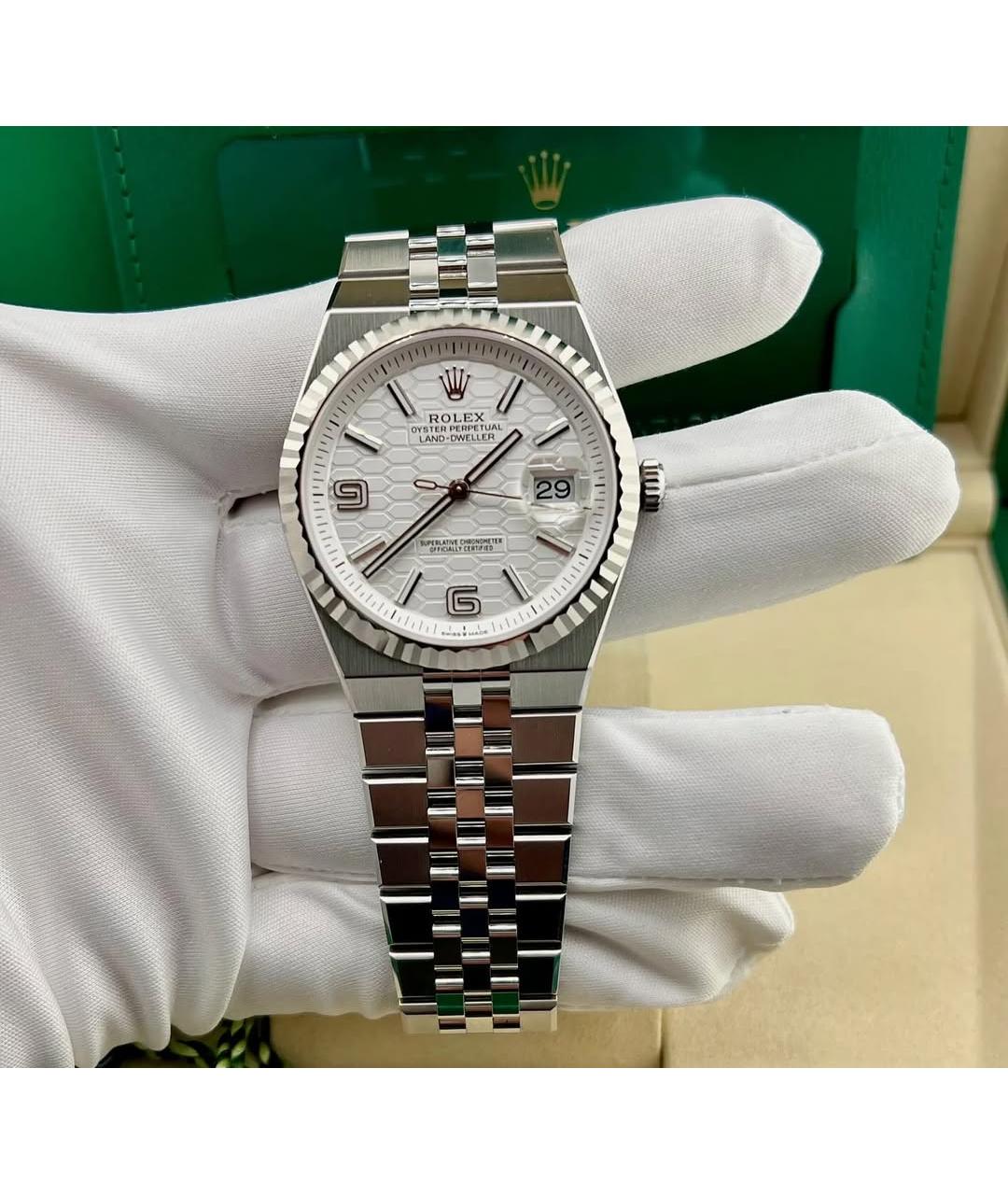 ROLEX Белые часы из белого золота, фото 4