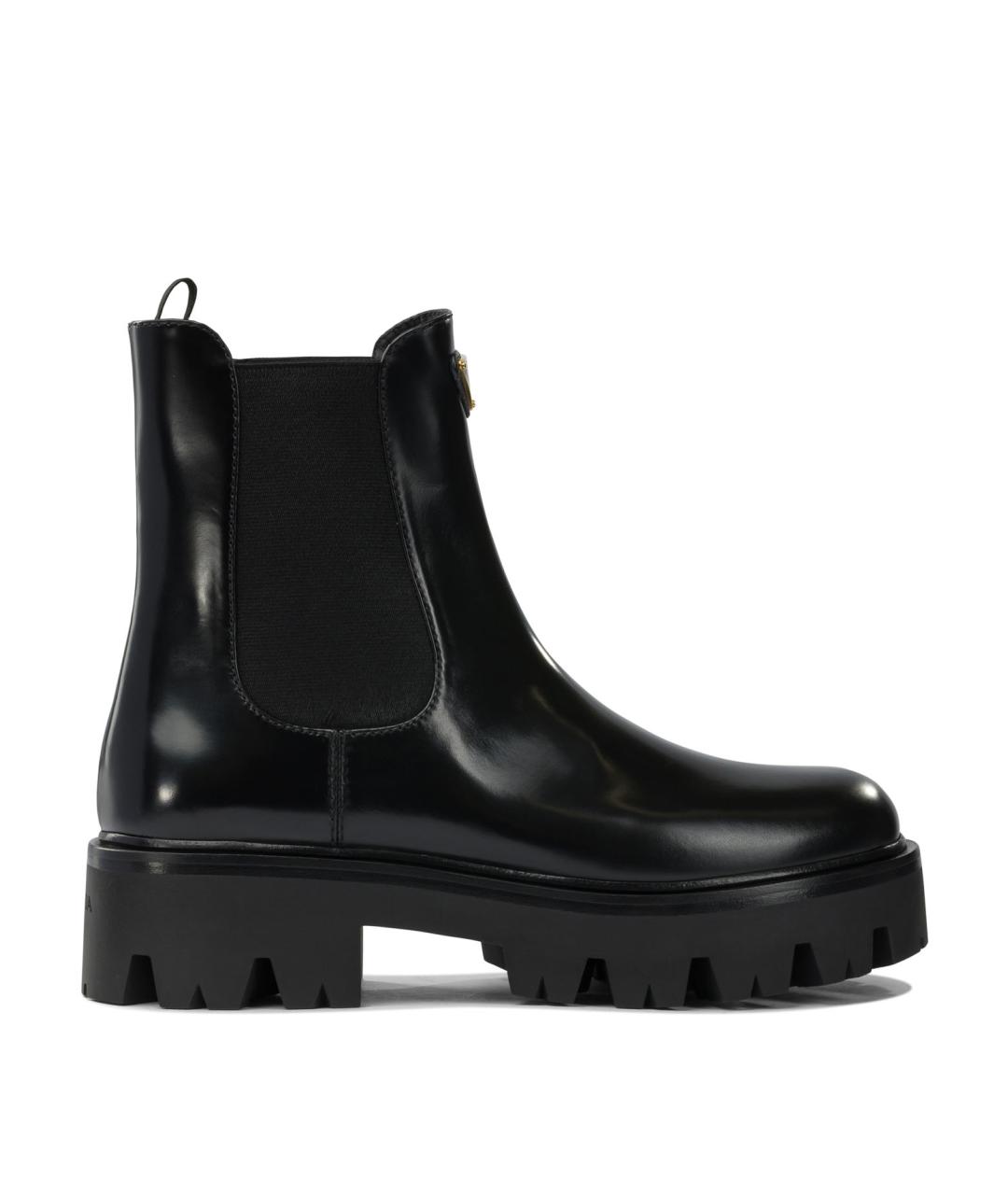 PRADA Черные кожаные ботильоны, фото 1