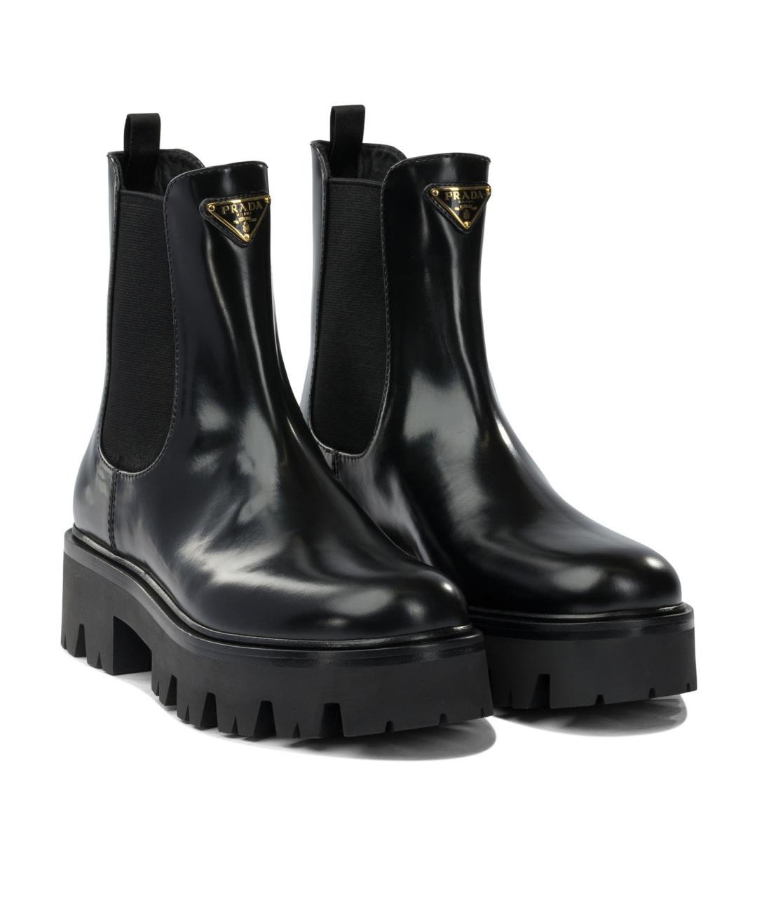 PRADA Черные кожаные ботильоны, фото 2