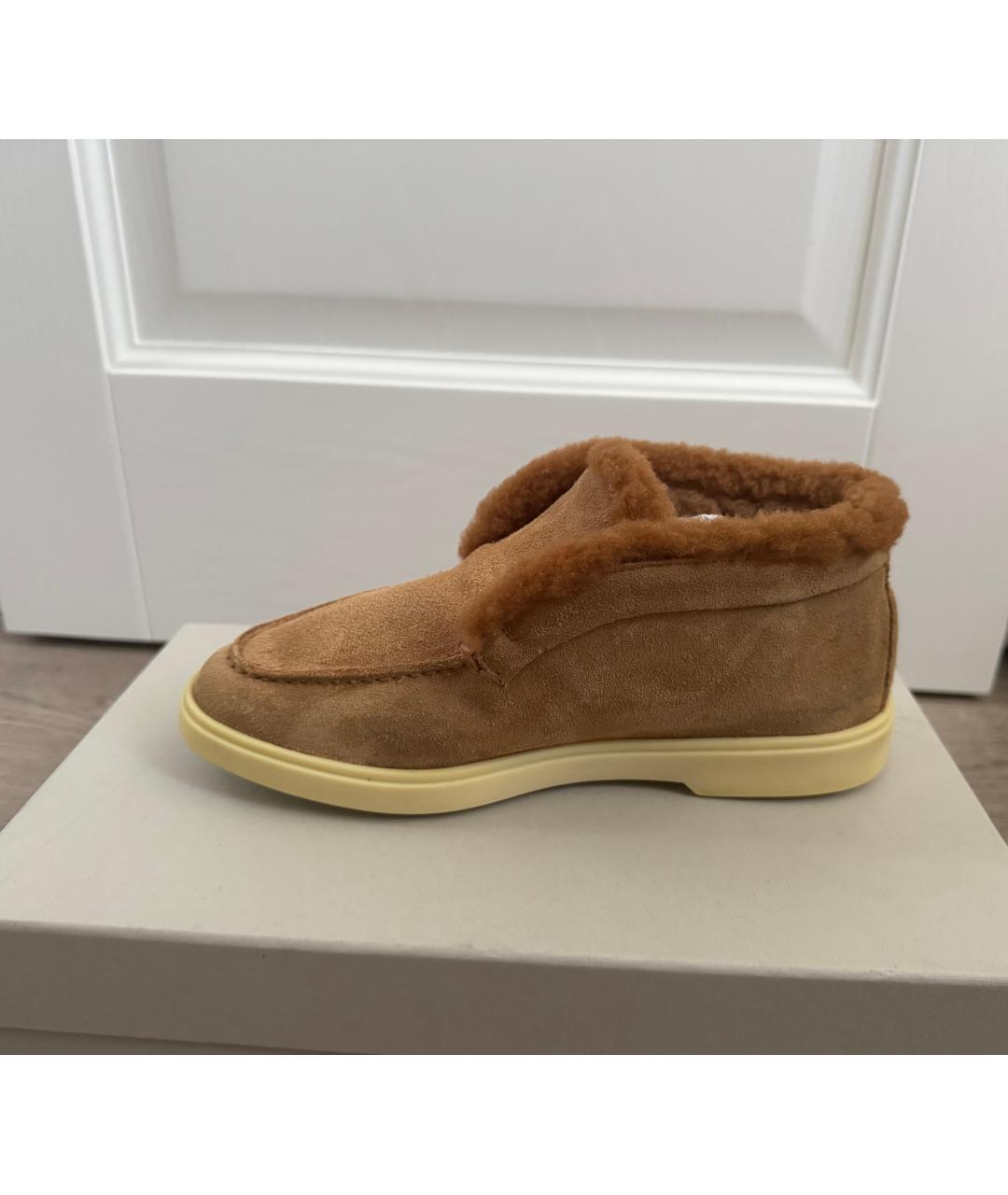 SANTONI Коричневые замшевые ботинки, фото 8