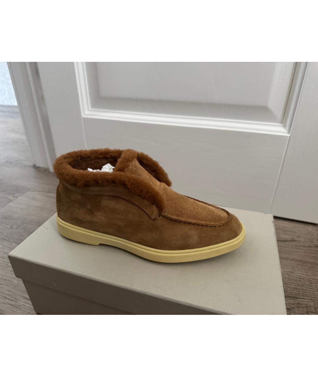 SANTONI Коричневые замшевые ботинки, фото 6