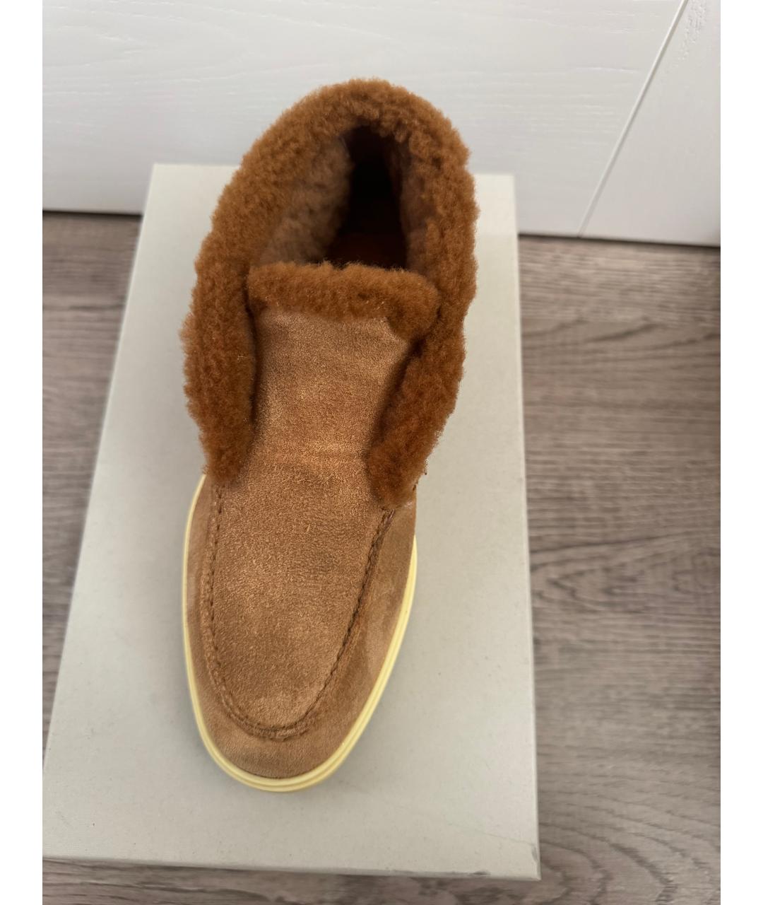 SANTONI Коричневые замшевые ботинки, фото 5