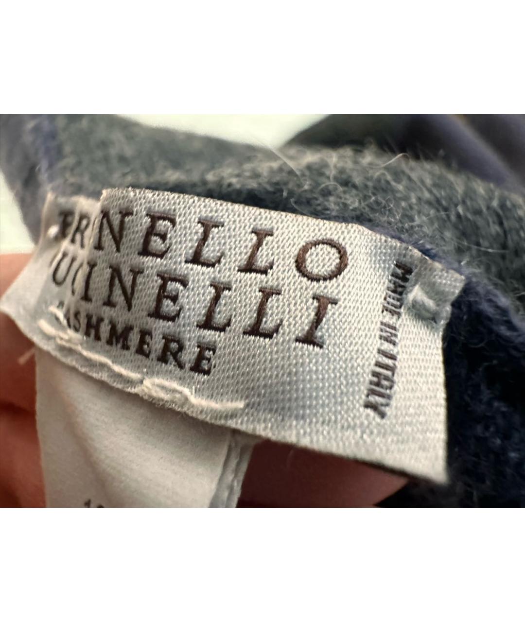BRUNELLO CUCINELLI Синие кашемировые перчатки, фото 6