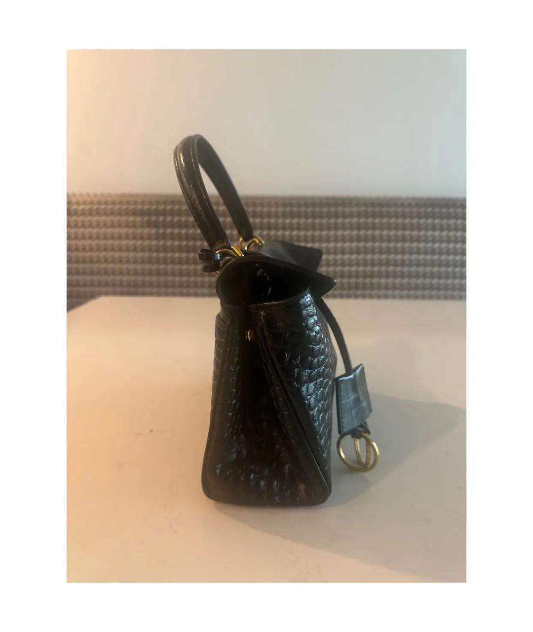 BALENCIAGA Черная сумка с короткими ручками из искусственной кожи, фото 5
