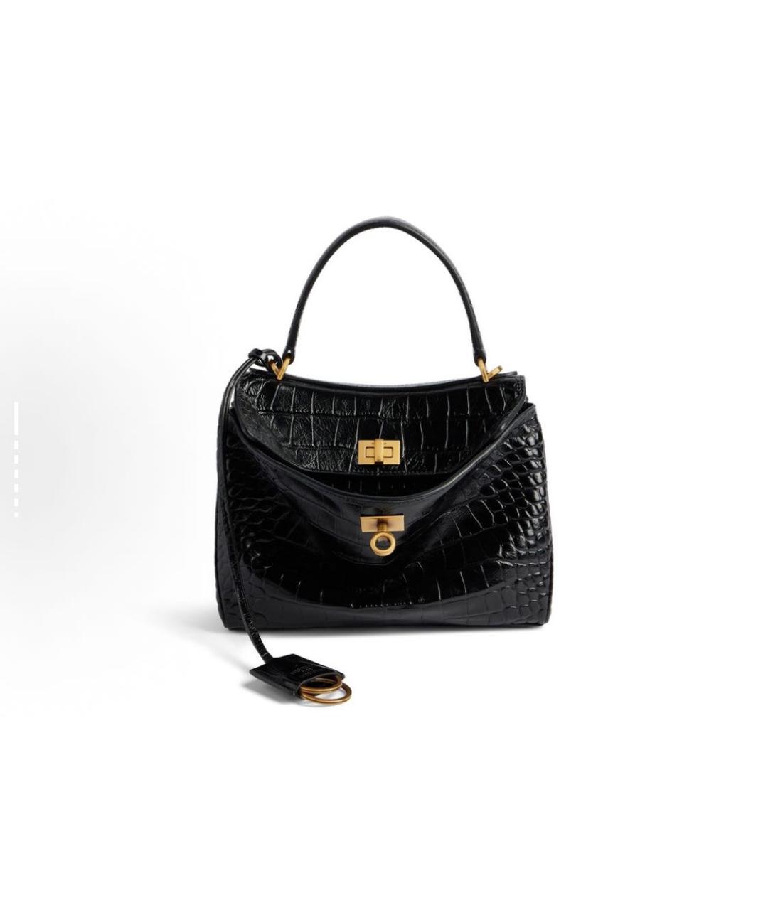 BALENCIAGA Черная сумка с короткими ручками из искусственной кожи, фото 9