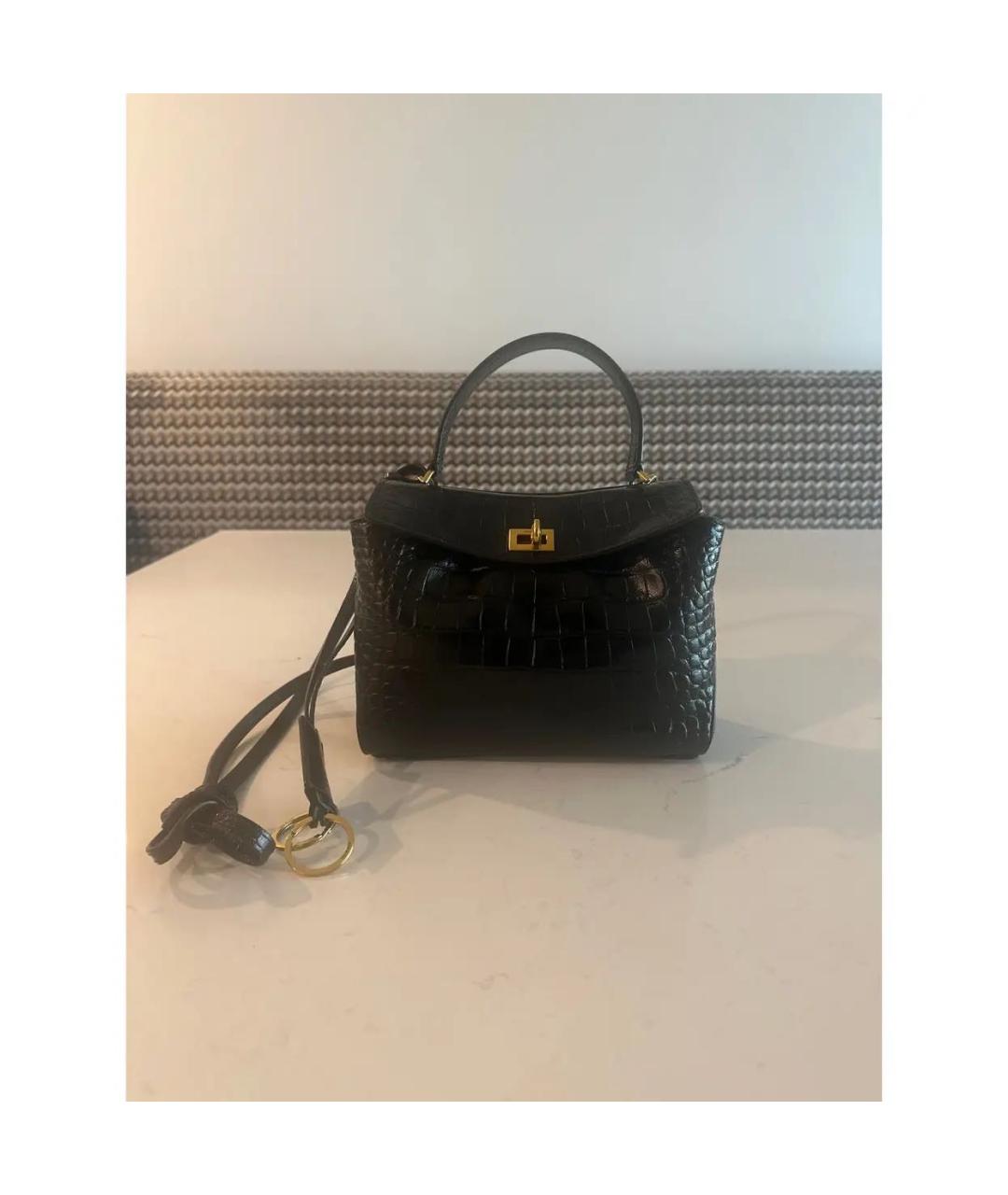 BALENCIAGA Черная сумка с короткими ручками из искусственной кожи, фото 2