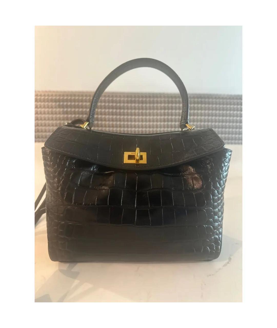 BALENCIAGA Черная сумка с короткими ручками из искусственной кожи, фото 3