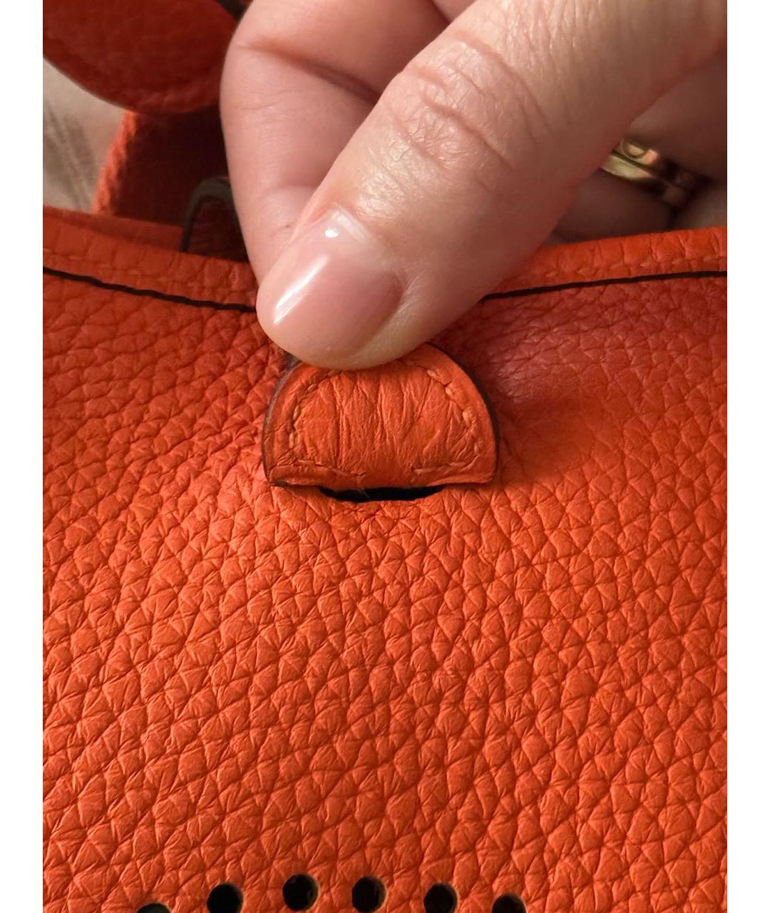 HERMES Оранжевая кожаная сумка через плечо, фото 8