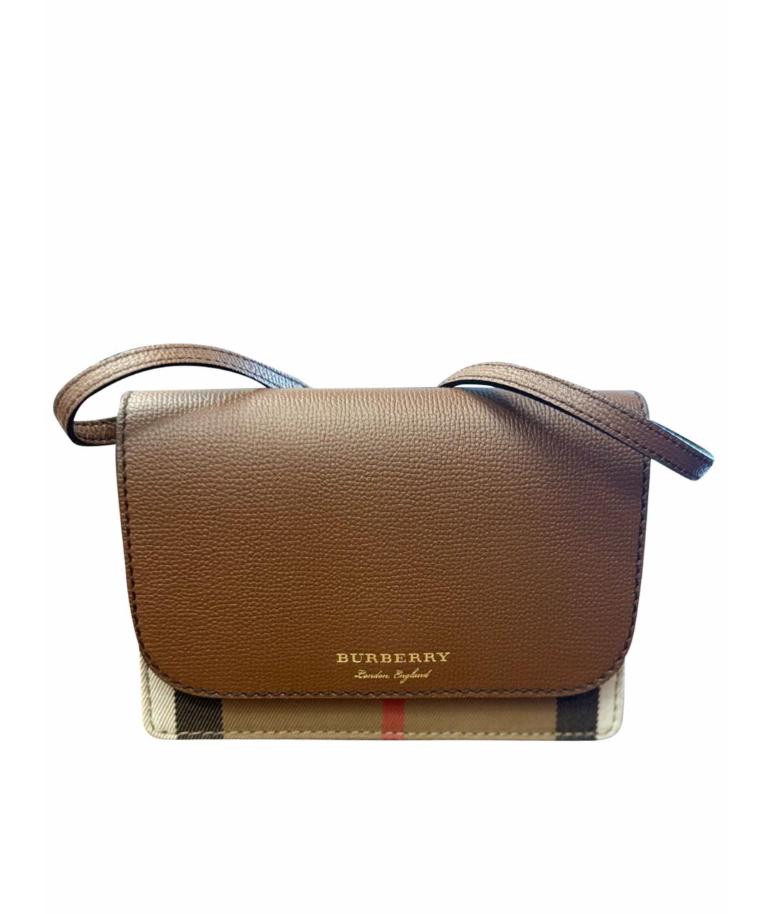 BURBERRY Коричневая кожаная сумка на плечо, фото 1