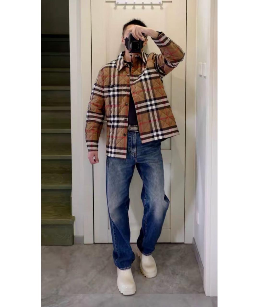 BURBERRY Коричневая полиэстеровая куртка, фото 8