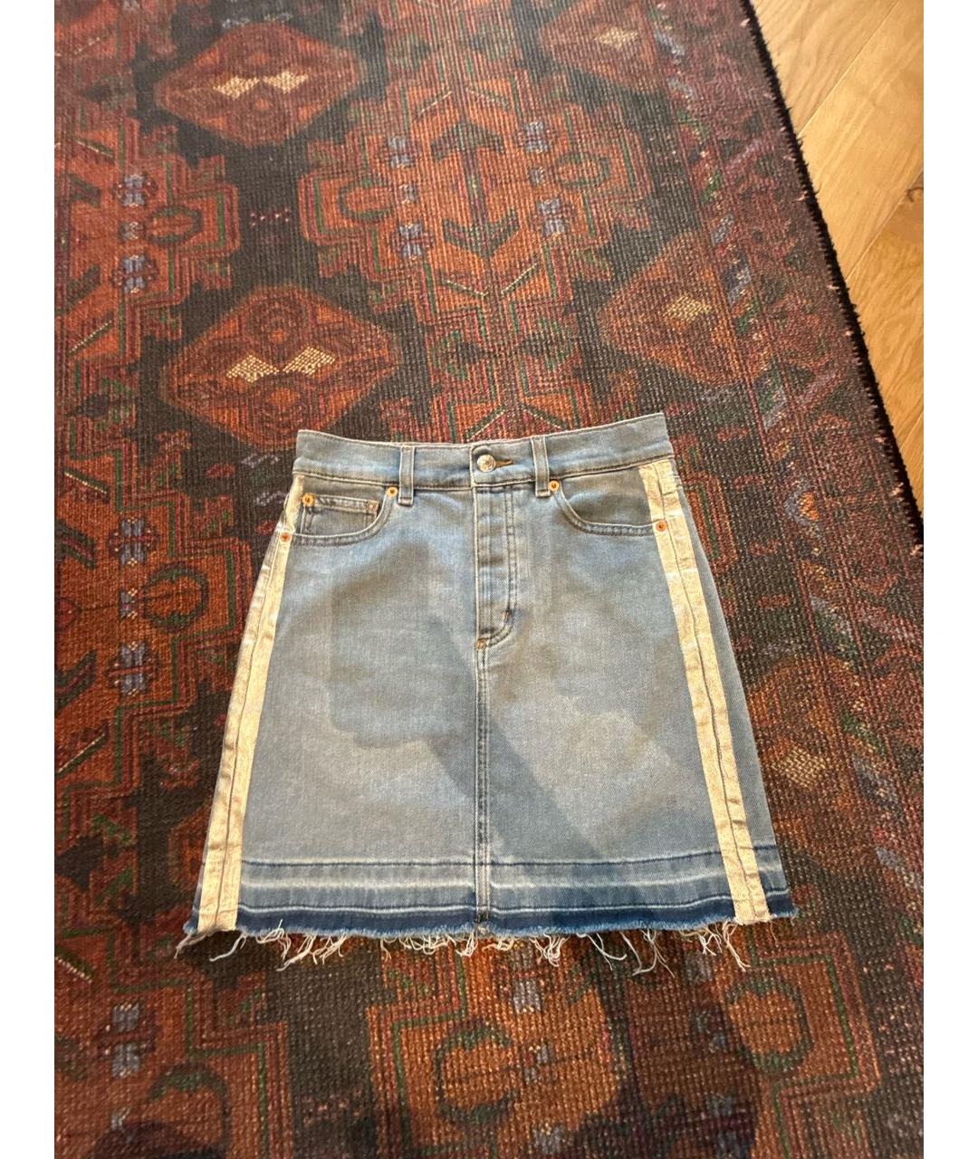 ZADIG & VOLTAIRE Голубая деним юбка мини, фото 9