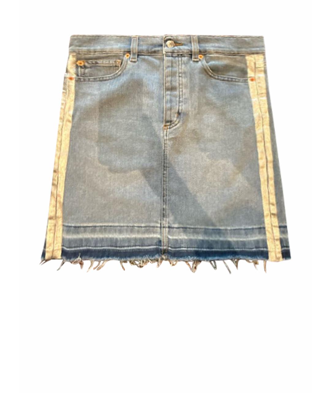 ZADIG & VOLTAIRE Голубая деним юбка мини, фото 1