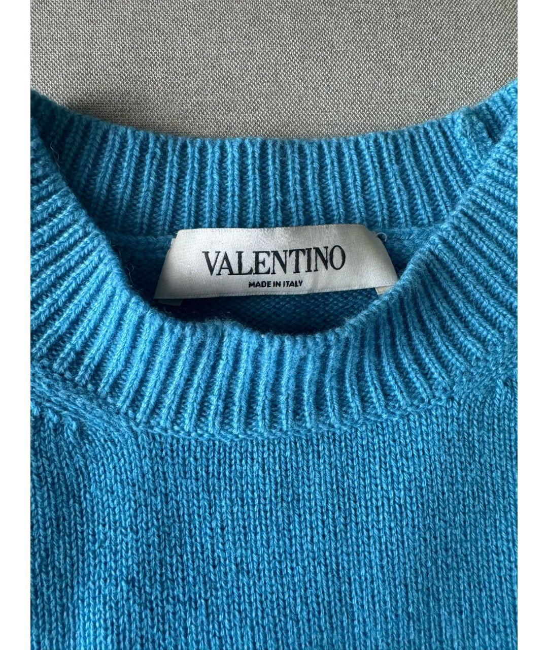 VALENTINO Голубой кашемировый джемпер / свитер, фото 3