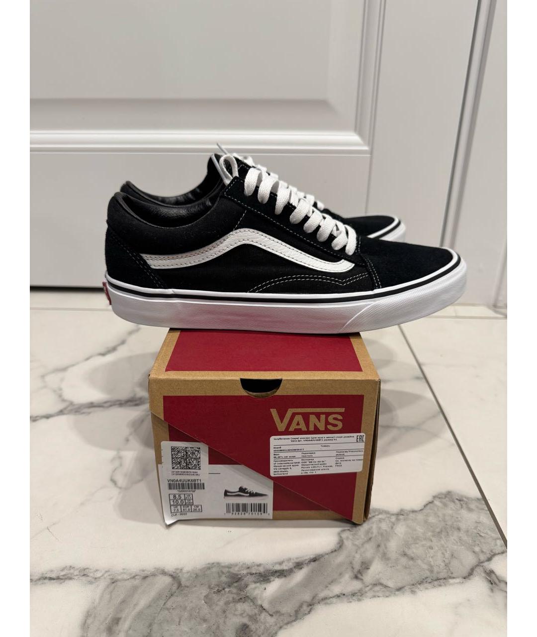 VANS Черные текстильные низкие кроссовки / кеды, фото 8