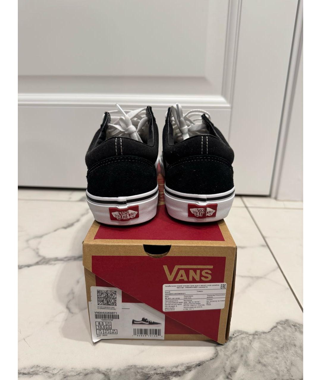 VANS Черные текстильные низкие кроссовки / кеды, фото 3
