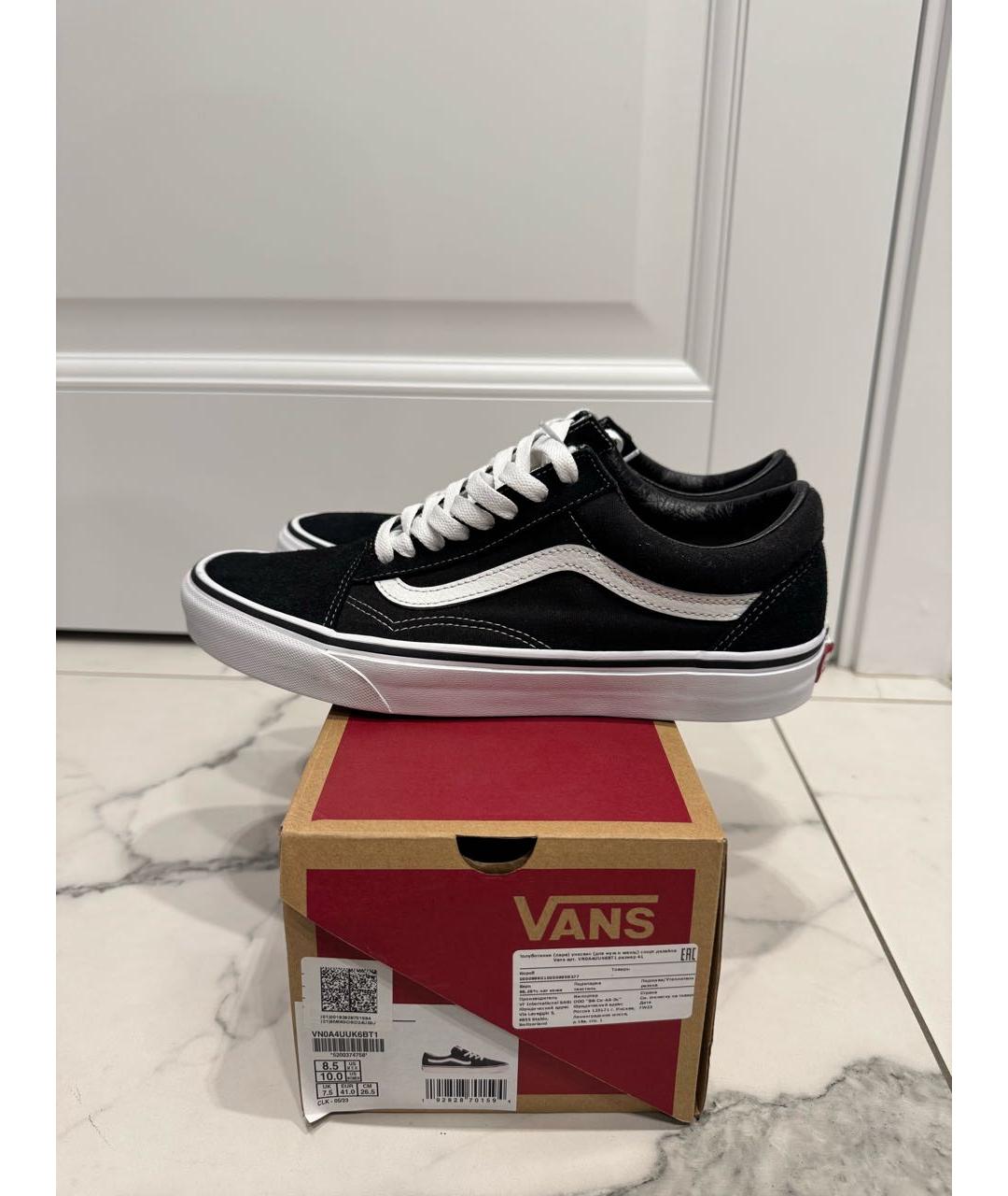 VANS Черные текстильные низкие кроссовки / кеды, фото 5
