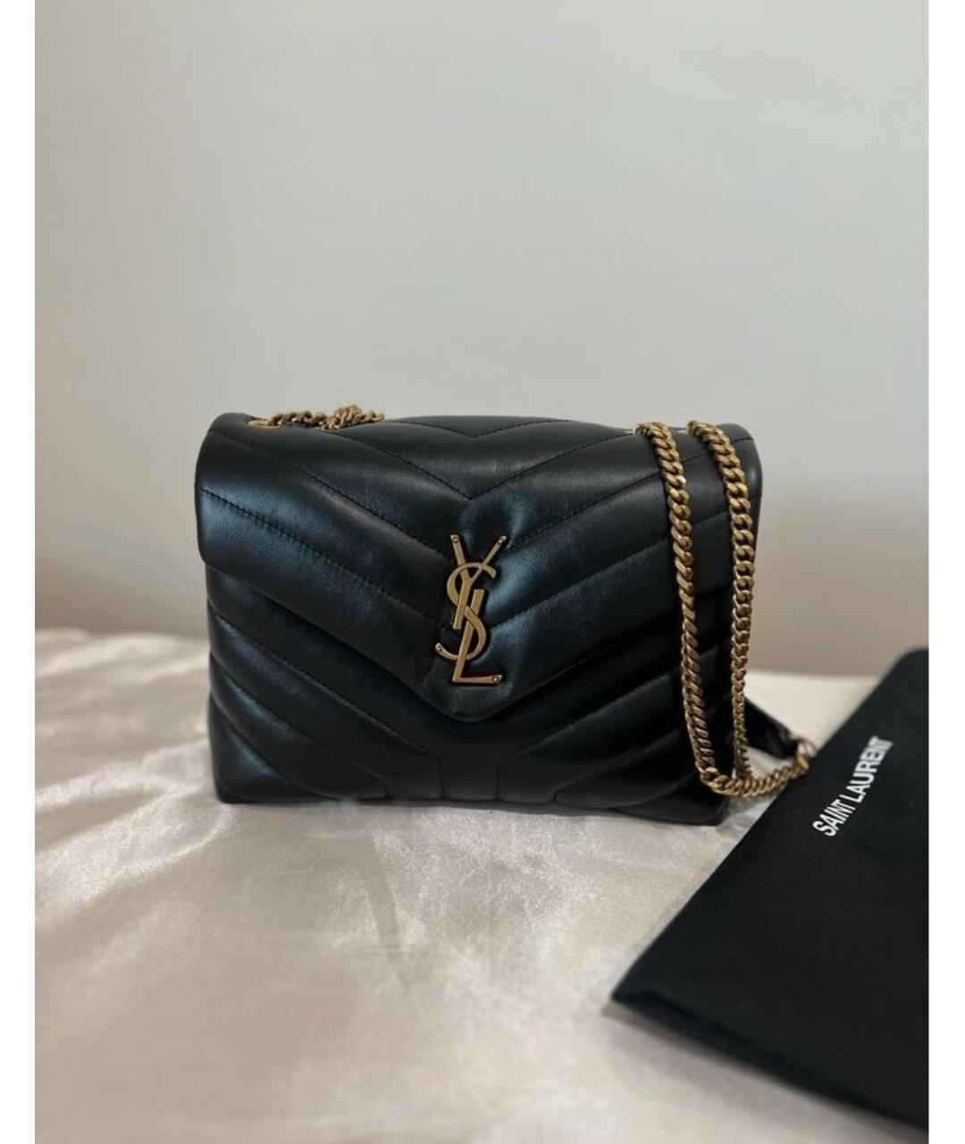 SAINT LAURENT Черная кожаная сумка через плечо, фото 3