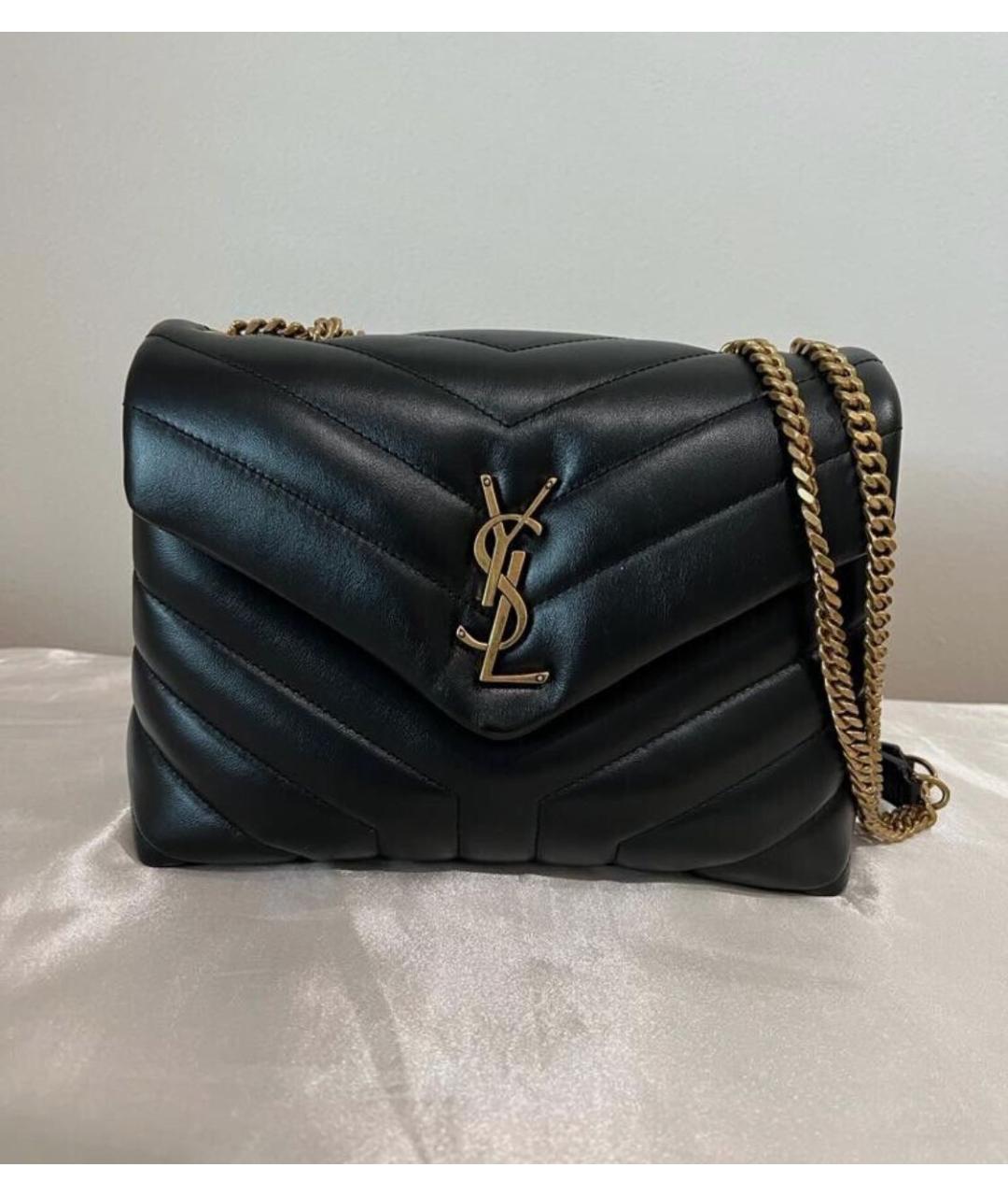 SAINT LAURENT Черная кожаная сумка через плечо, фото 2