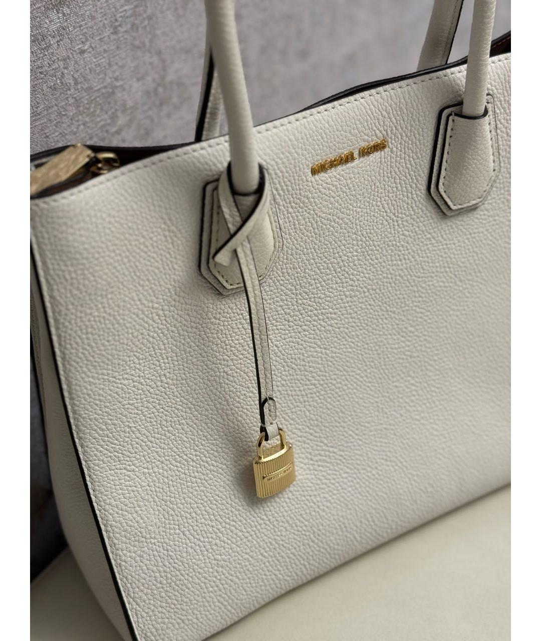 MICHAEL KORS Белая кожаная сумка тоут, фото 5