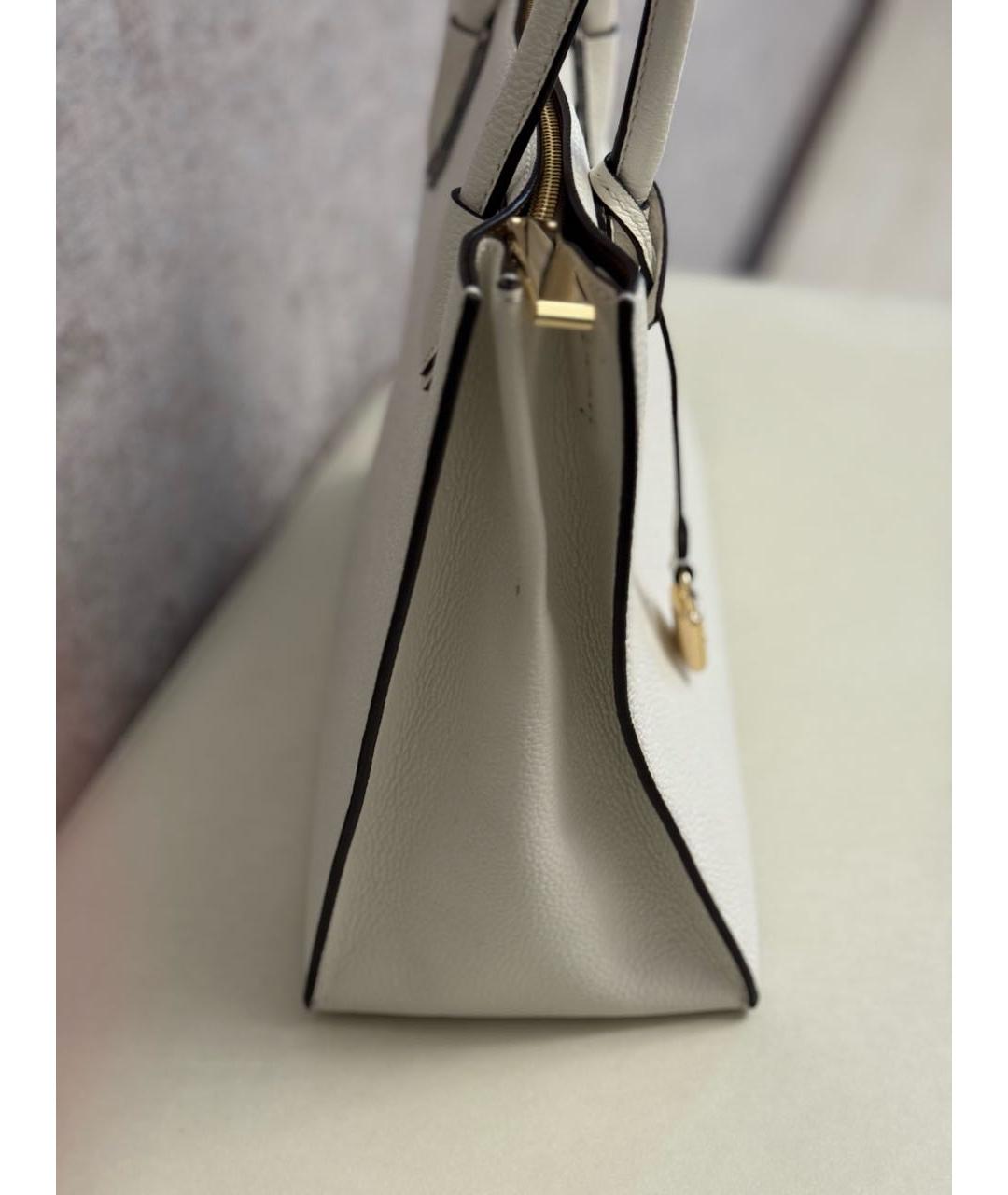 MICHAEL KORS Белая кожаная сумка тоут, фото 2
