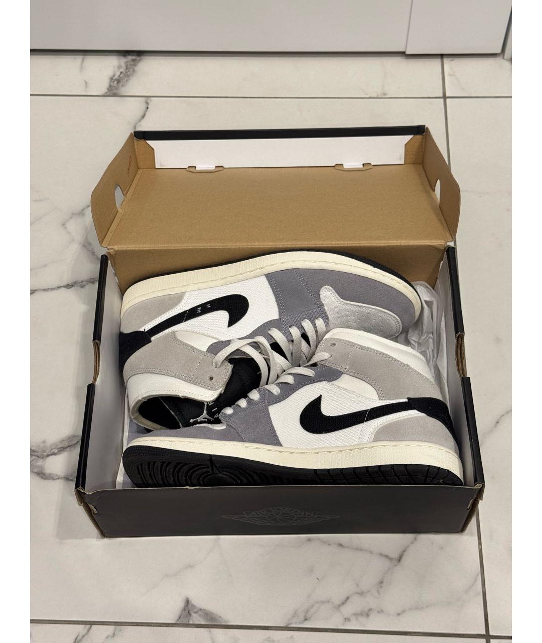 NIKE Серые замшевые высокие кроссовки / кеды, фото 6