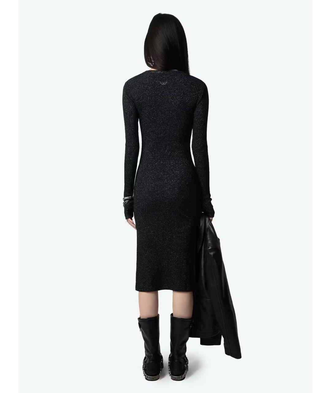 ZADIG & VOLTAIRE Антрацитовое хлопковое повседневное платье, фото 7