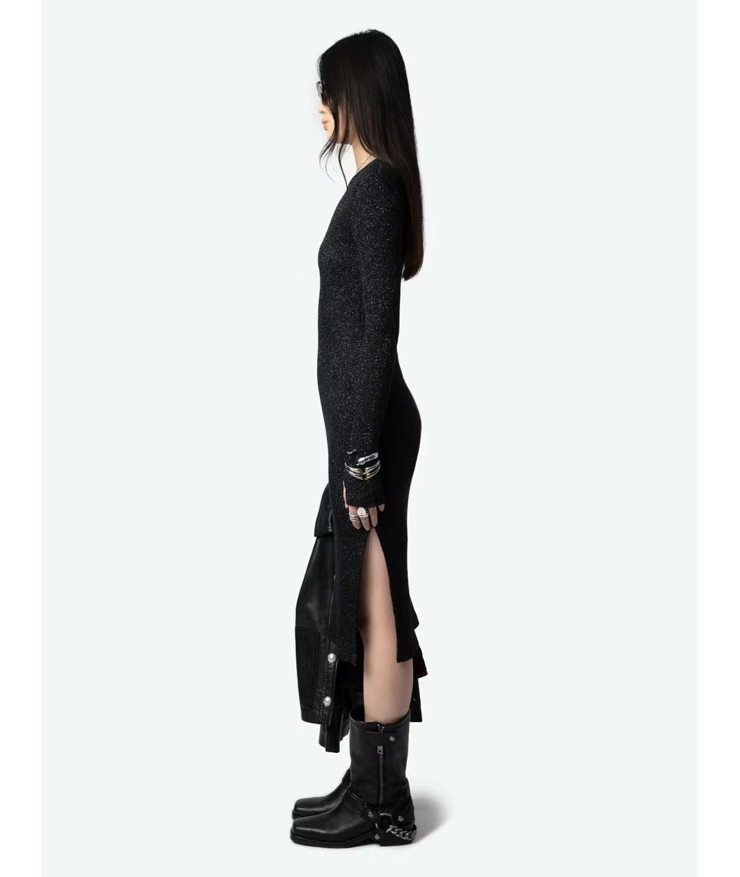 ZADIG & VOLTAIRE Антрацитовое хлопковое повседневное платье, фото 6