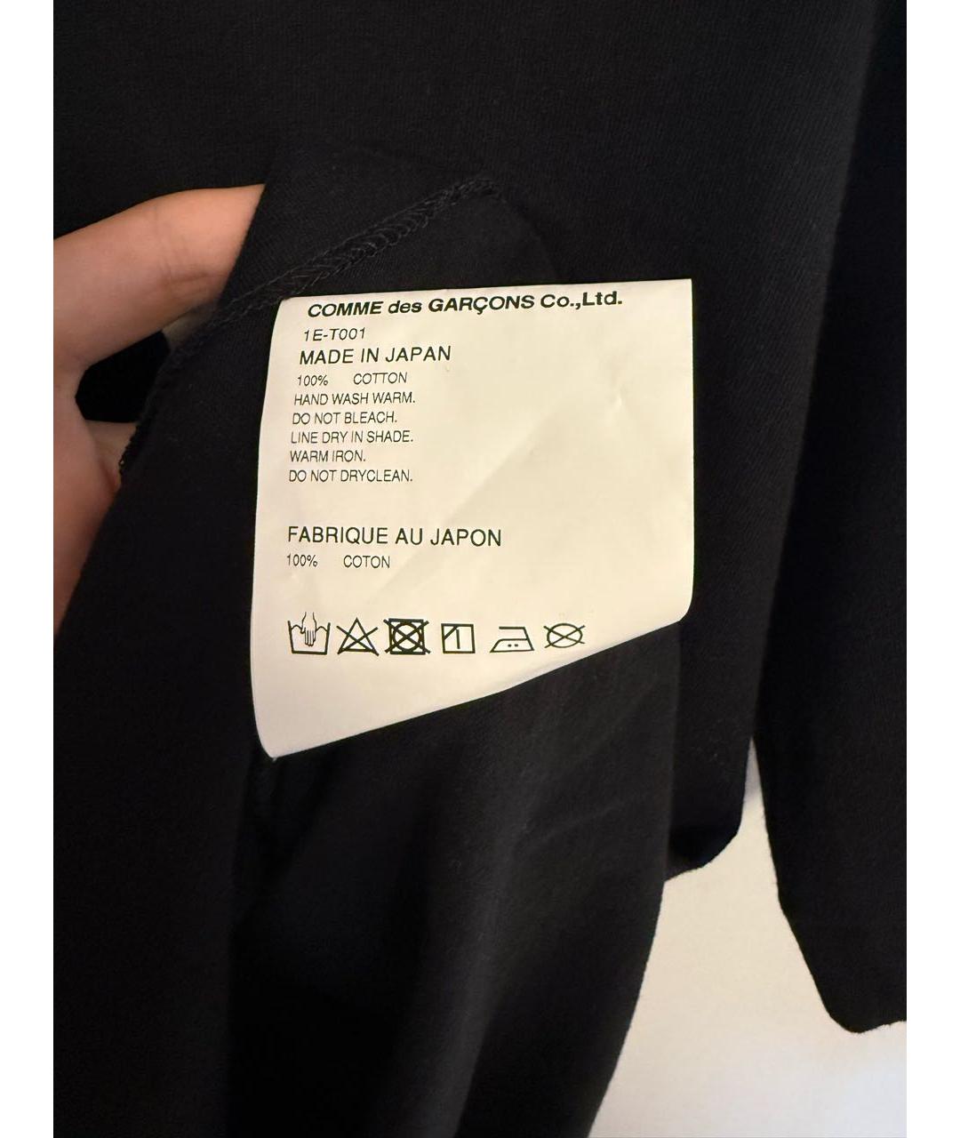 COMME DES GARÇONS Черная хлопковая футболка, фото 3