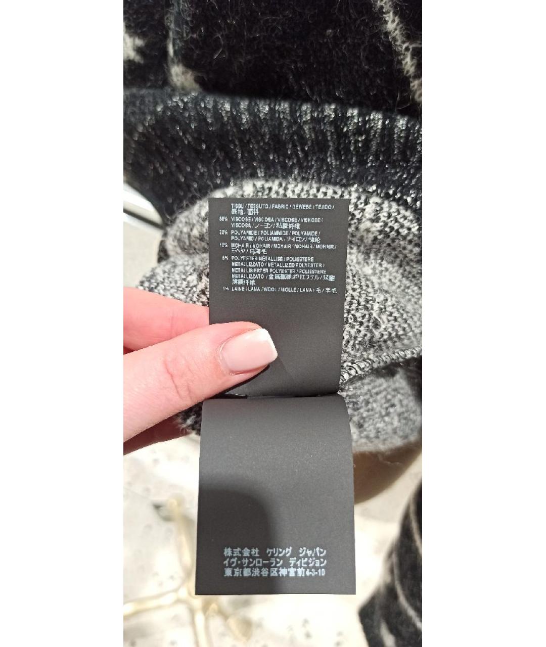 SAINT LAURENT Черный шерстяной джемпер / свитер, фото 6