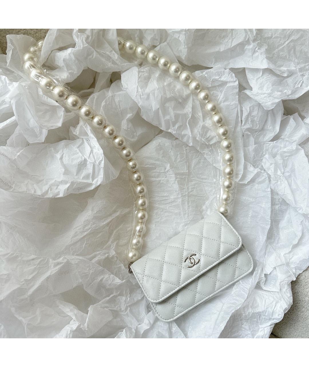 CHANEL Белая кожаная поясная сумка, фото 4