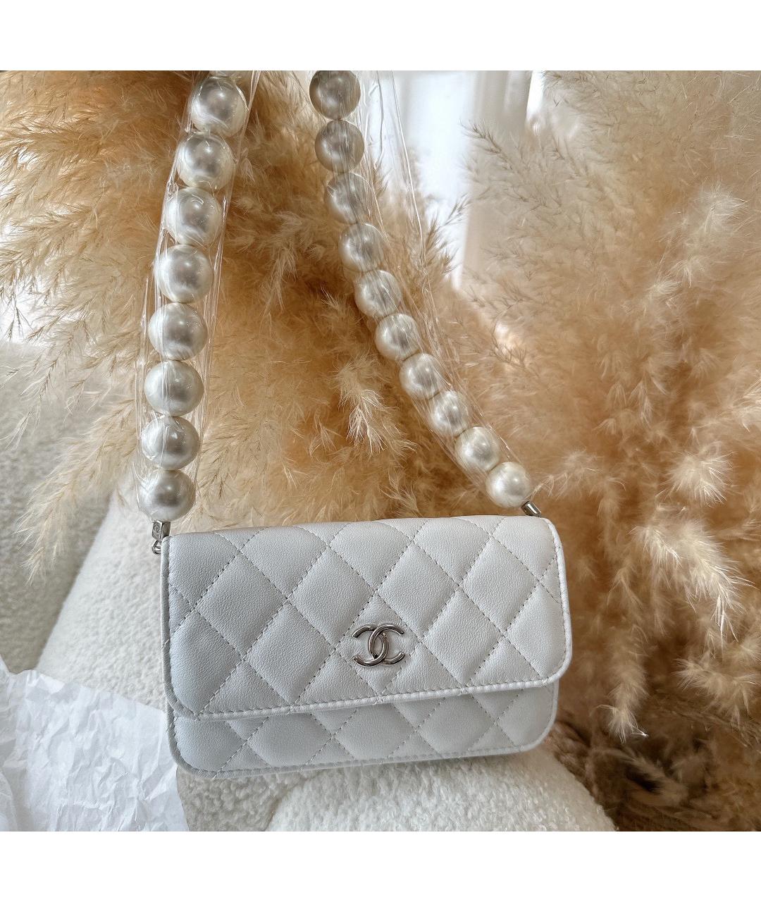 CHANEL Белая кожаная поясная сумка, фото 8