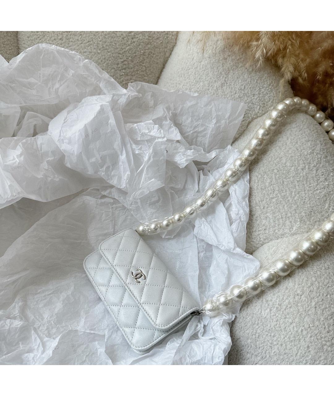 CHANEL Белая кожаная поясная сумка, фото 3