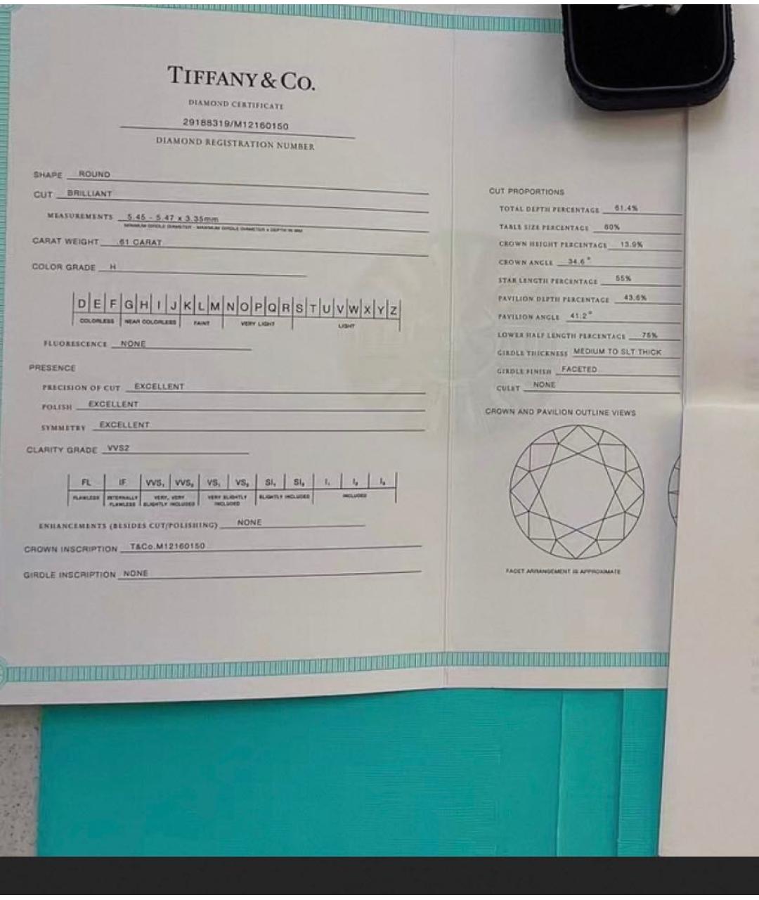 TIFFANY&CO Серебряное платиновое кольцо, фото 4