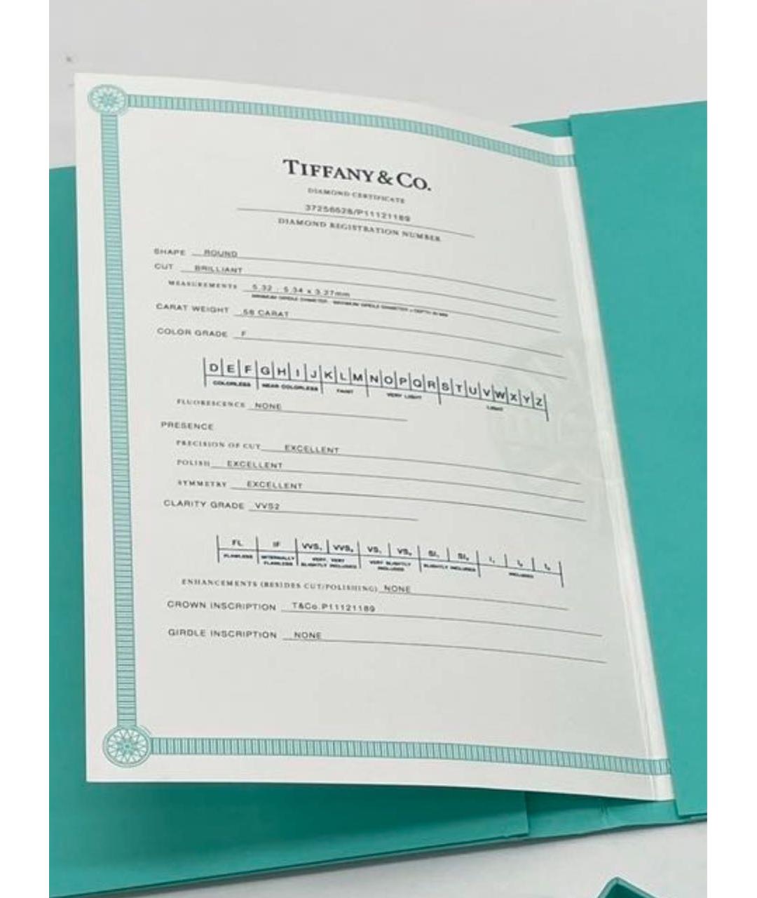 TIFFANY&CO Серебряное платиновое кольцо, фото 4