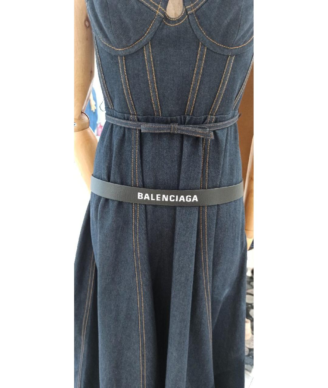 BALENCIAGA Черный кожаный ремень, фото 5