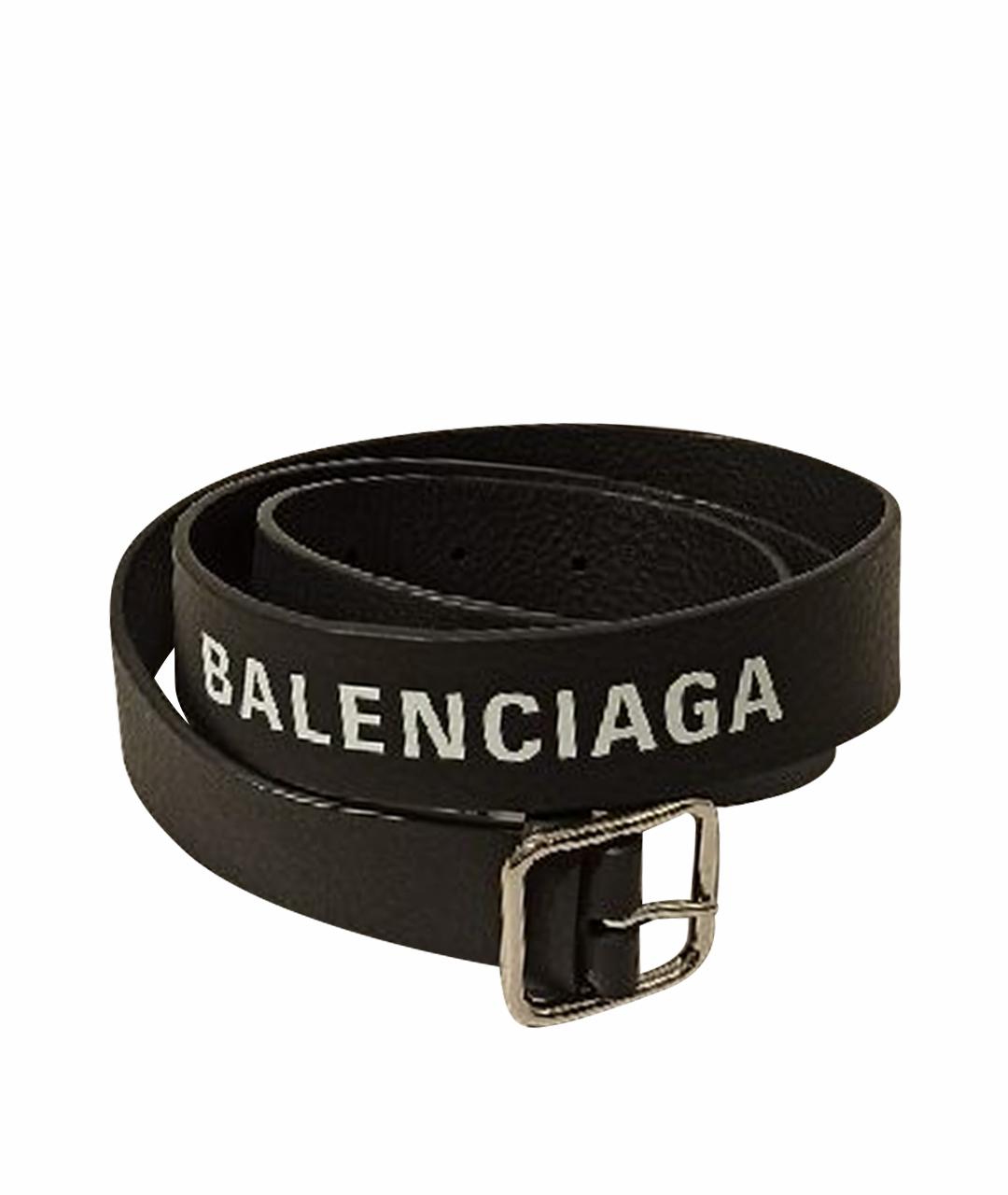 BALENCIAGA Черный кожаный ремень, фото 1