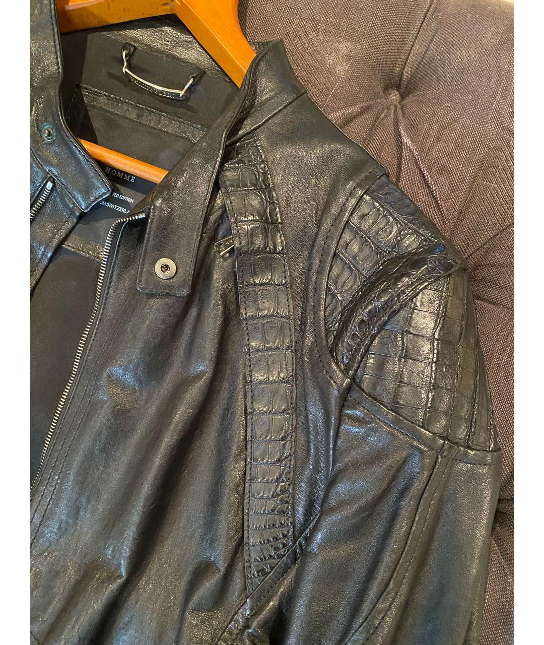 PHILIPP PLEIN Черная куртка из экзотической кожи, фото 3