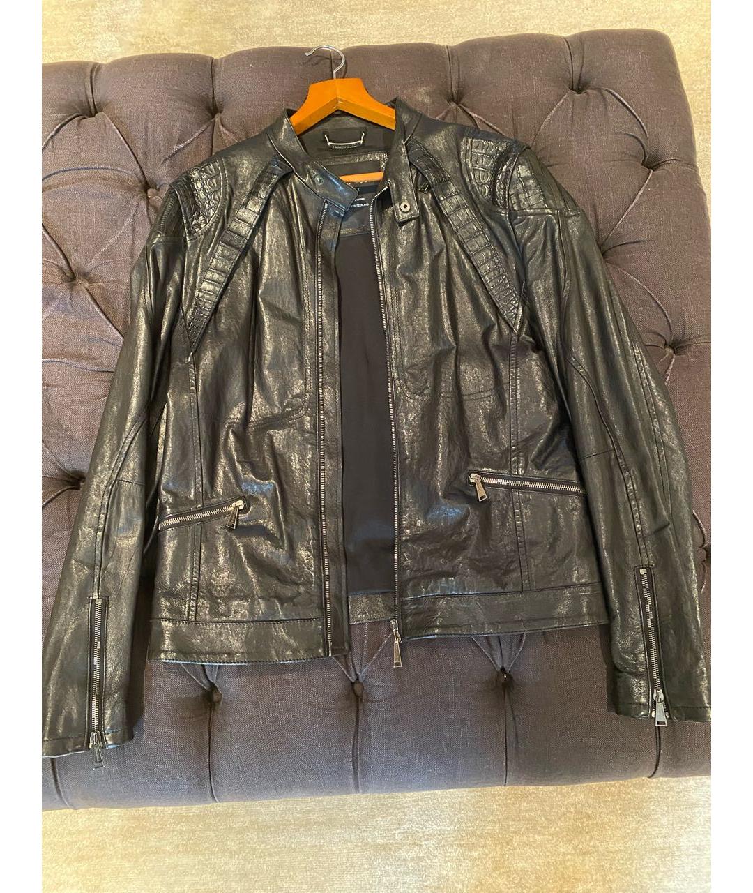PHILIPP PLEIN Черная куртка из экзотической кожи, фото 9