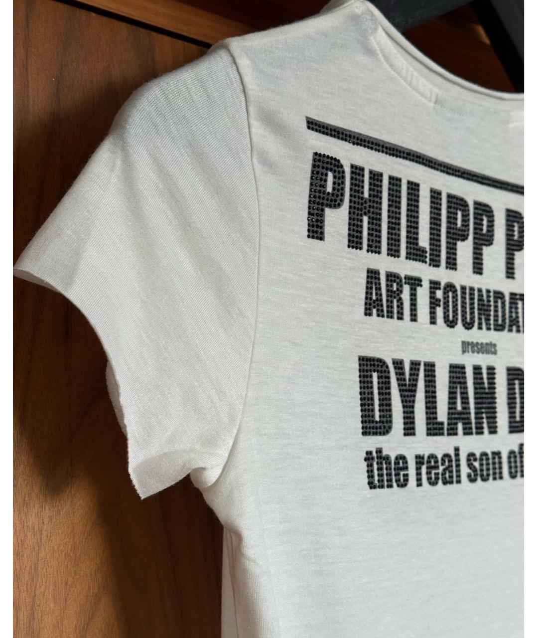PHILIPP PLEIN Белая полиэстеровая футболка, фото 5