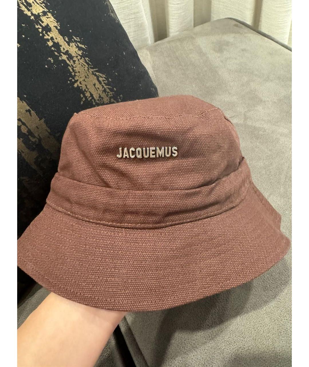 JACQUEMUS Коричневая хлопковая панама, фото 4