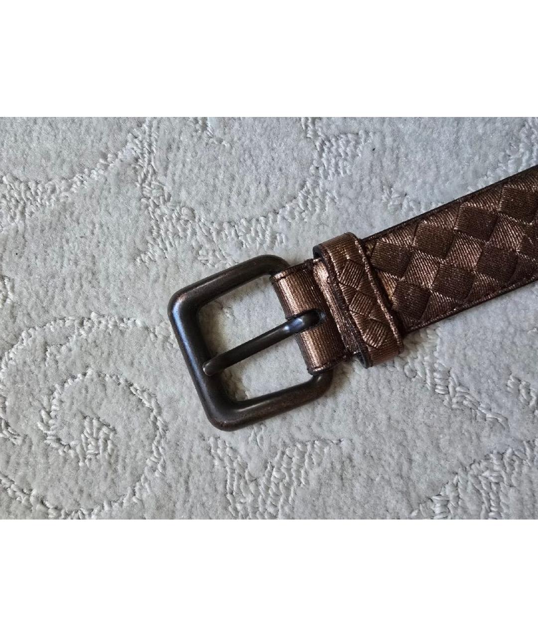 BOTTEGA VENETA Коричневый кожаный ремень, фото 2