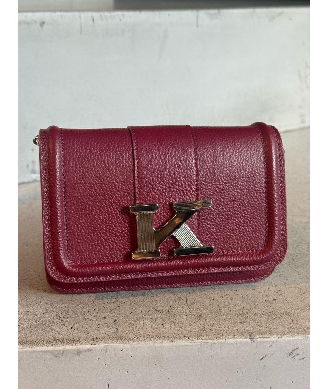 KITON Бордовая кожаная сумка через плечо, фото 2