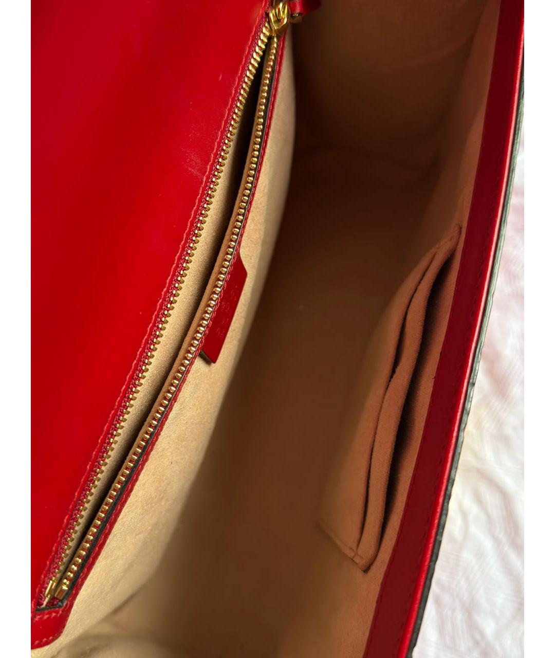 GUCCI Красная кожаная сумка через плечо, фото 4